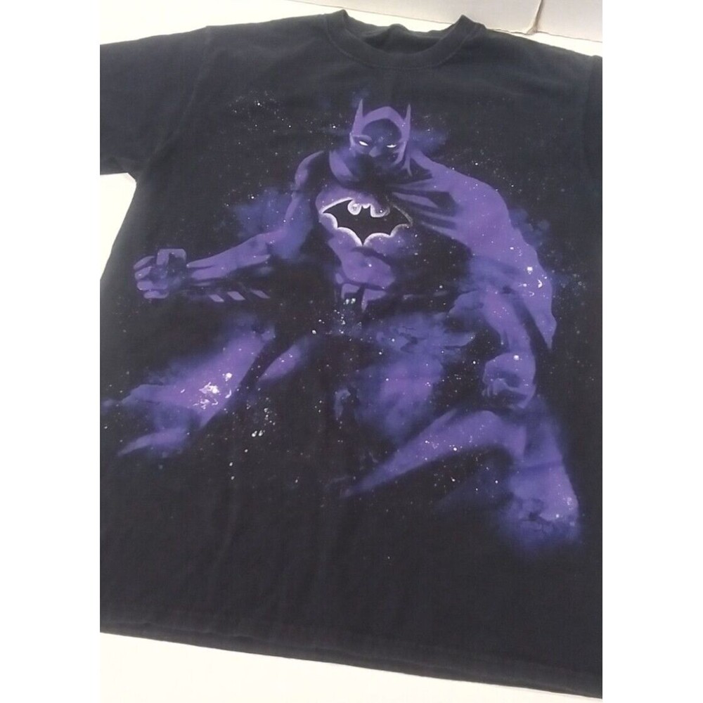 DC Comics Batman T Shirt Purple & Black Short Sleeves Size M Graphic